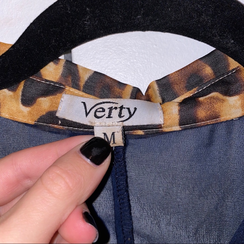 Verty Leopard Sheer Button Down - Picture 2 of 4